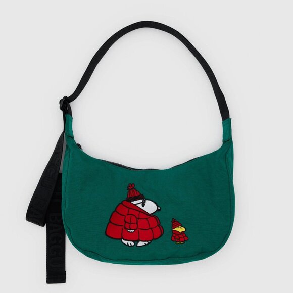 BAGGU x Peanuts NWT Medium Crescent Bag - Snoopy & Woodstock (Cypress) - Picture 7 of 13